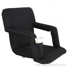 Zeny Set of 2 Portable Stadium Seat Chair, Reclining Seat Black Bleachers 5 Positions